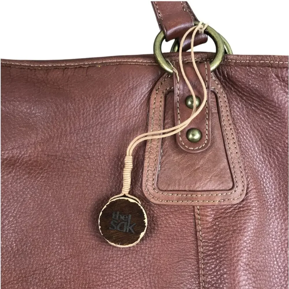 THE SAK Leather Tote Bag Brown Adjustable Office Everyday Travel Lifestyle Work - Picture 2 of 7